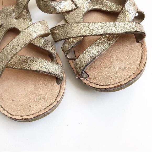 Zara gold strappy sandals EUC  size 27(10) - Picture 2 of 3